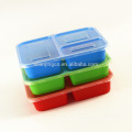 premium 3 compartment food container, colorful plastic food storage containers